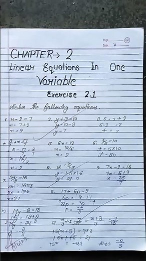 #ncert Linear Equations in One Variable - Exercise 2.1 Solutions | Class 8 Maths Chapter 2