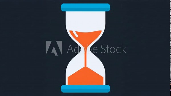 Dynamic 2D Animation of a Stylized Hourglass as Time Passes and Sand Flows