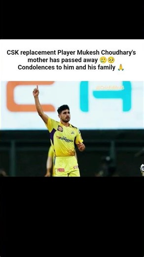 Mukesh Choudhary's mother has passed away 🥲💔 #cricket #ipl #shorts #viral