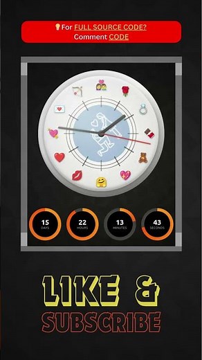 Valentine’s Day Time Clock ⏰❤️ | Romantic Countdown Clock