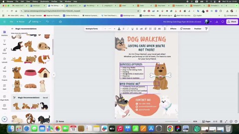 Dog Walking Flyer Template | Editable Canva Design | Pet Care and Dog Walker Marketing Flyer | A4, A5 & US Letter | Instant Digital Download - Etsy