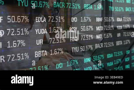 Animation of financial data processing over business women using computer. Global business and data processing concept digitally generated video Stock Video Footage - Alamy