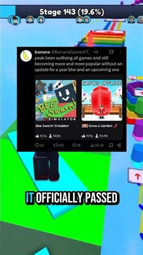 BEE SWARM SIMULATOR JUST BEAT GROW A GARDEN! #roblox #gaming #shorts