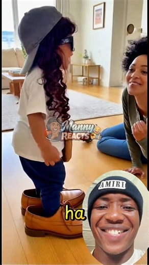 Mini dad in full mode. Same outfit, same energy, same confidence 😆 Like father, like daughter. #FunnyKids #KidsBeingKids #CuteMoments #FamilyFun #Wholesome #Relatable #ViralReels | Manny Reacts