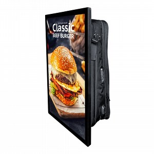 [Hot Item] Backpack Walking Billboard 21.5 Inch Indoor Outdoor Android LCD Advertising Player Mobile Digital Signage Display