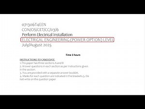 Perform Electrical Installation Electrical engineering Cdacc Past Paper Past Paper with answers