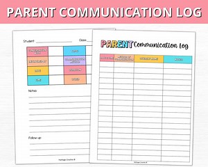Parent Communication Log, Teacher Communication Record, Communication Tracker - Etsy