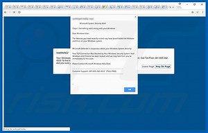 Oops!! Something Went Wrong With Yours Windows Scam