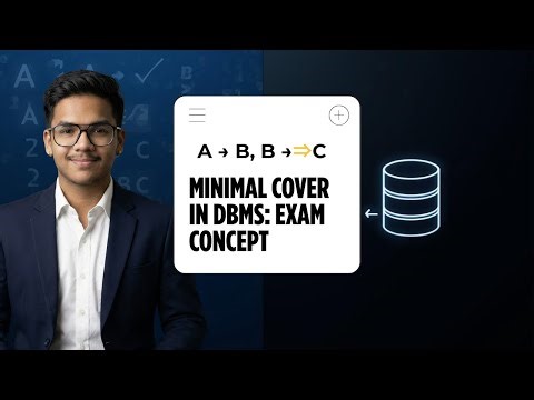Minimal Cover (Canonical Cover) in DBMS | Short & Exam-Focused Explanation