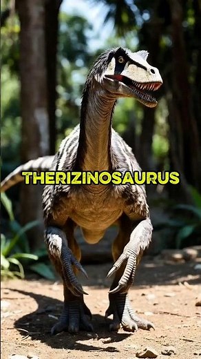 Therizinosaurus - Giant, long-clawed dinosaur; a gentle herbivore that raked plants, not prey.