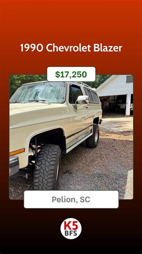 New Listings on Blazer For Sale! 1.) 1974 K5 Blazer 4X4 located in Gainesville, GA – Asking $13,500 2.) 1990 Chevrolet Blazer located in Pelion, SC – Asking $17,250 3.) 1984 Chevrolet Blazer located in New Braunfels, TX – Asking $30,000 4.) 1981 Chevrolet Blazer LS Sport Utility 2D located in San Antonio, TX – Asking $4,500 To get more info on these vehicles and see more, visit the K5 Blazer / Jimmy only marketplace on our website. #k5blazer #k5blazerforsale #chevyk5blazer #chevyk5blazerforsale 