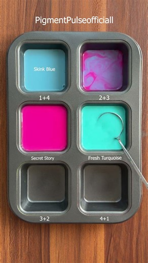 Mixing Pink and Turquoise in Different Ratios