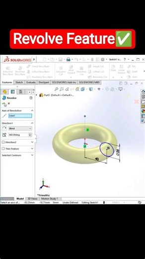 Revolve Feature Solidwoks #shorts
