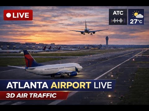 ATLANTA AIRPORT LIVE 3D | ATL / KATL Heavy Traffic, Arrivals, Departures,WX & ATC | March 14, 2026