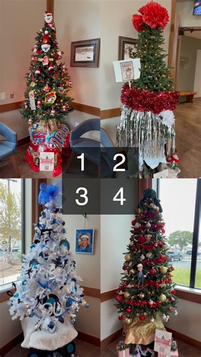 🎄 Our Annual Christmas Tree Decorating Contest is HERE! 🎄 Each tree represents a local nonprofit — and your vote helps them win! This year’s prizes: 🏆 1st Place: $1,500 🥈 2nd Place: $1,000 Watch the reel, pick your favorite tree, and comment the number below to vote! 🙌✨ You can also vote in-office during your visit! 🎅🗳️ 🌟 Nonprofits Represented: 1️⃣ Buc-ee’s Tree —Oak Ridge Disciple House 2️⃣ Gnome Tree — The Key2Free 3️⃣ Christmas Vacation Tree — Isaiah 117 House Williamson County TX 4️