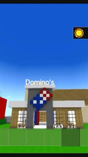 I build Domino's restaurant tutorial in #MINECRAFT #short video 🍕🥤