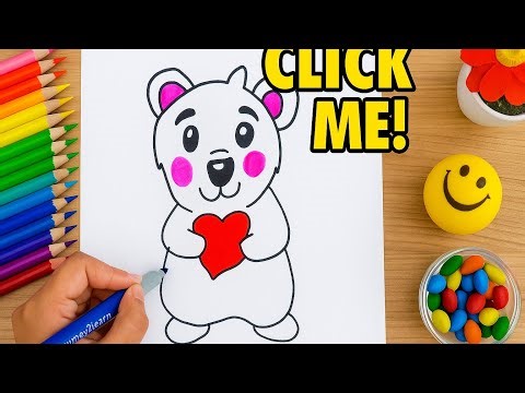 Easy & Fun Ice Skating Bear Drawing 🐻 | Step by Step WOW Art Tutorial for Beginners