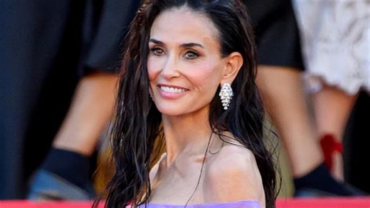Demi Moore Unveils Showstopping Purple Gown on Cannes Red Carpet