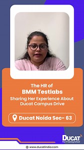 The HR Of BMM Testlabs is sharing her experience about Ducat Campus placement Drive. #hr #ducat #Campusplacement #Drive | Ducat | Facebook