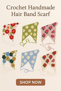 Handmade Crochet Headband Scarf | Boho Floral Headscarf | Vintage Granny Square Bandana | Summer Hair Accessory | Festival Gift for Her - Etsy