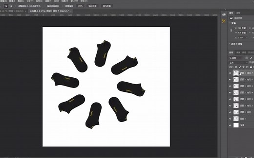photoshop连续自由变换 ctrl alt shit t的应用 ps环形旋转排列