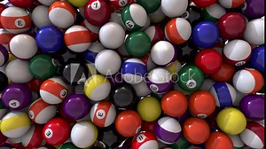 Pool billiards balls fill screen transition composite overlay 4K