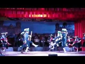 Traditional Inca dances at the cultural hall of Cusco, Peru