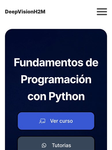 Como acceder al curso de Fundamentos de Programación con Python. #programacion #deepvisionh2m #universidad #programming #python
