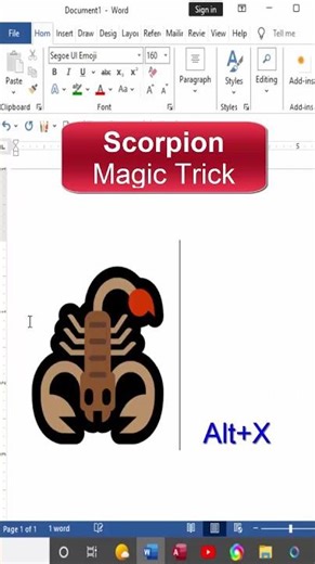Scorpion Magic Trick in Ms Word, #scorpion #magictrickshorts #magicshow #RedScorpion