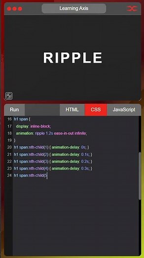 Text Ripple Animation | HTML CSS