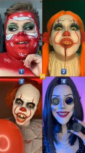 Which One? CIRCUS 1️⃣🆚️2️⃣🆚️3️⃣🆚️4️⃣ #duet #itsfacebeauty #makeup #halloween #circus #video #viral