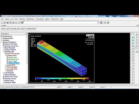 Analysis of Cantilever Beam for Stress, Deflection, SFD and BMD in Ansys APDL