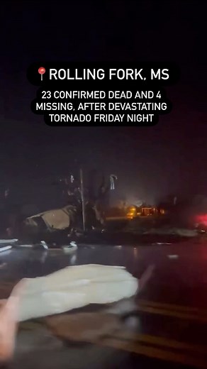 MISSISSIPPI: At least 23 killed, 4 missing after devastating tornado hits Mississippi according to the Mississippi Emergency Management Agency. 🎥: @Stormwatcher777 via Twitter #mississippi #ms #storm #tornado #news | Mercado Media