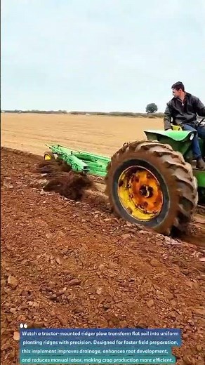 Power Through Every Furrow with a Tractor Ridger Plow 🚜 #Farming #Agriculture #JohnDeere