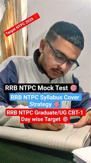 RRB NTPC Mock Test, Syllabus Cover, Day wise Target 🎯 #rrb #ntpc #rrbntpc #ntpc_exam #shorts #study