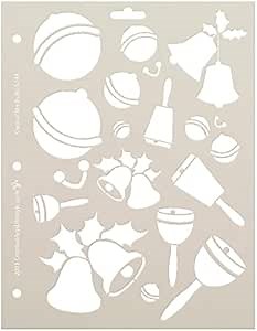 Carol of The Bells Stencil by StudioR12 | DIY Christmas & Holiday Home Decor | Jingle Bells Reusable Multimedia Template | Select Size (10 x 8 inch)