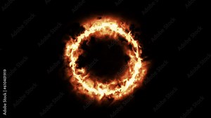 Pending loading fire screen – loopable turbulent fiery circle element