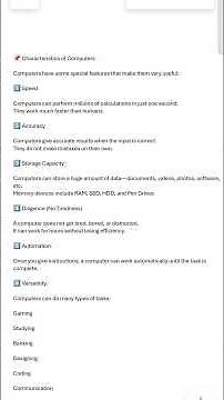 Characteristics of Computers Explained | Speed, Accuracy, Storage & More