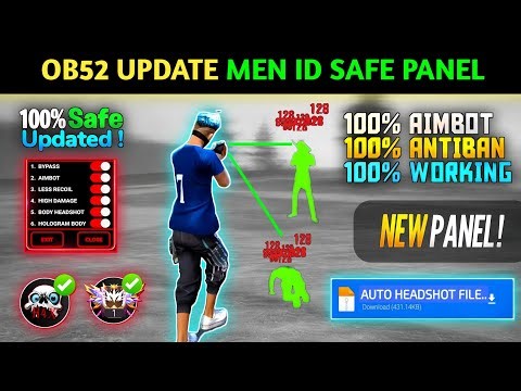 OB52 Update ⚡ Free Fire Max Panel Injector | Auto Headshot + Aimbot Hack | 100% Rank Working