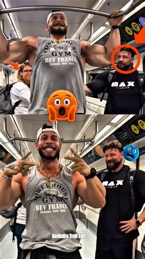 Ramon dino pull ups in metro 🥶💀!! #ramondino #trollface #bodybuilding #viral
