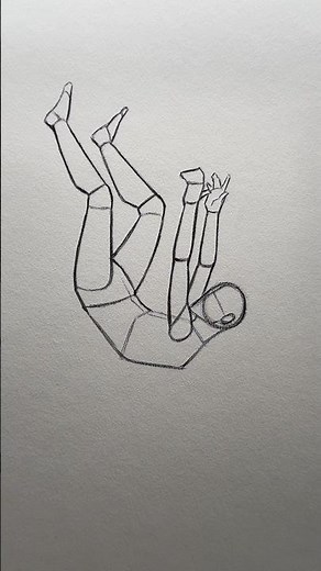 How to Draw a Dynamic Falling Pose ⭐️Tutorial⭐️ #drawing #art #pose #tutorial #howtodraw #shorts #fy
