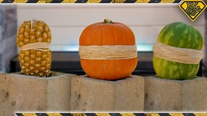 Which fruit explodes fastest with rubber bands?