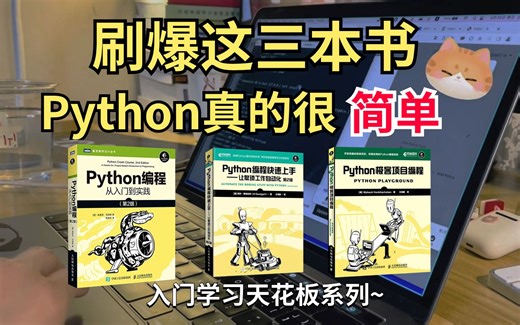 【Python三剑客】 刷爆这3本书你的Python就牛了，小白入门学习最强天花板！Python不同阶段全方位书籍！从零基础到进阶！