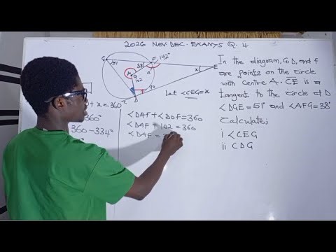 2026 NOV.DEC WASSCE Exams on circle theorem