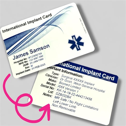 Custom Medical Implant Card: Personalized Patient Device ID - Etsy