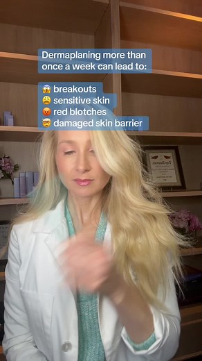 Dermaplaning can be dangerous for your skin health if used too often! #dermaplaning #dermatologist #skinbarrier #acne