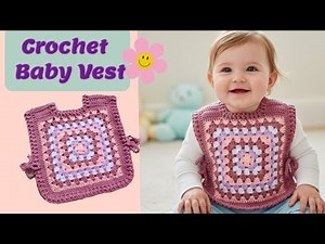 Super Easy Crochet Baby Vest ( 9-12 months) 🧶Made with Only 2 Granny Squares