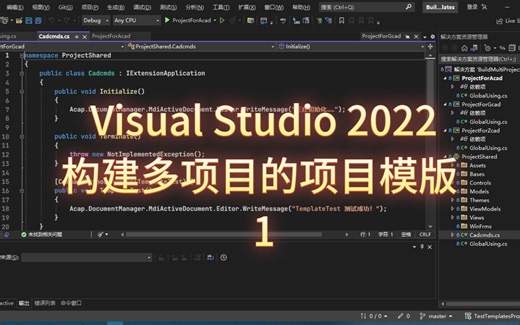 Visual Studio 2022 构建多项目的项目模版 1