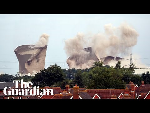Didcot power station cooling towers demolished