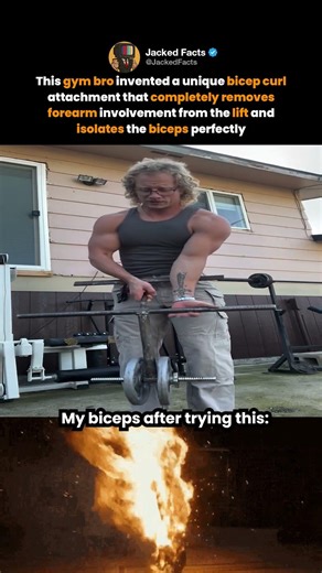 This gym bro invented a unique bicep curl attachment that completely removes forearm